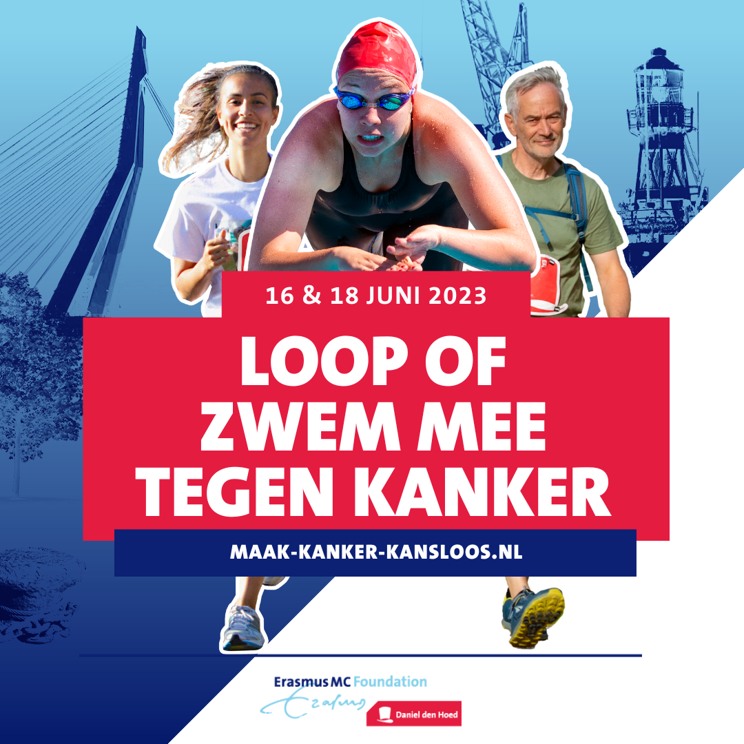 Loop of zwem mee tegen kanker op 16 & 18 juni 2023